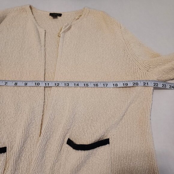 Ann Taylor Factory Open Cream & Black Cardigan Sweater - Picture 8 of 8
